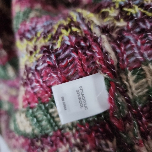 J.JILL Aztec Lenox Hooded 2 pocket knit Cardigan Topper Sweater Jacket M - Picture 4 of 9